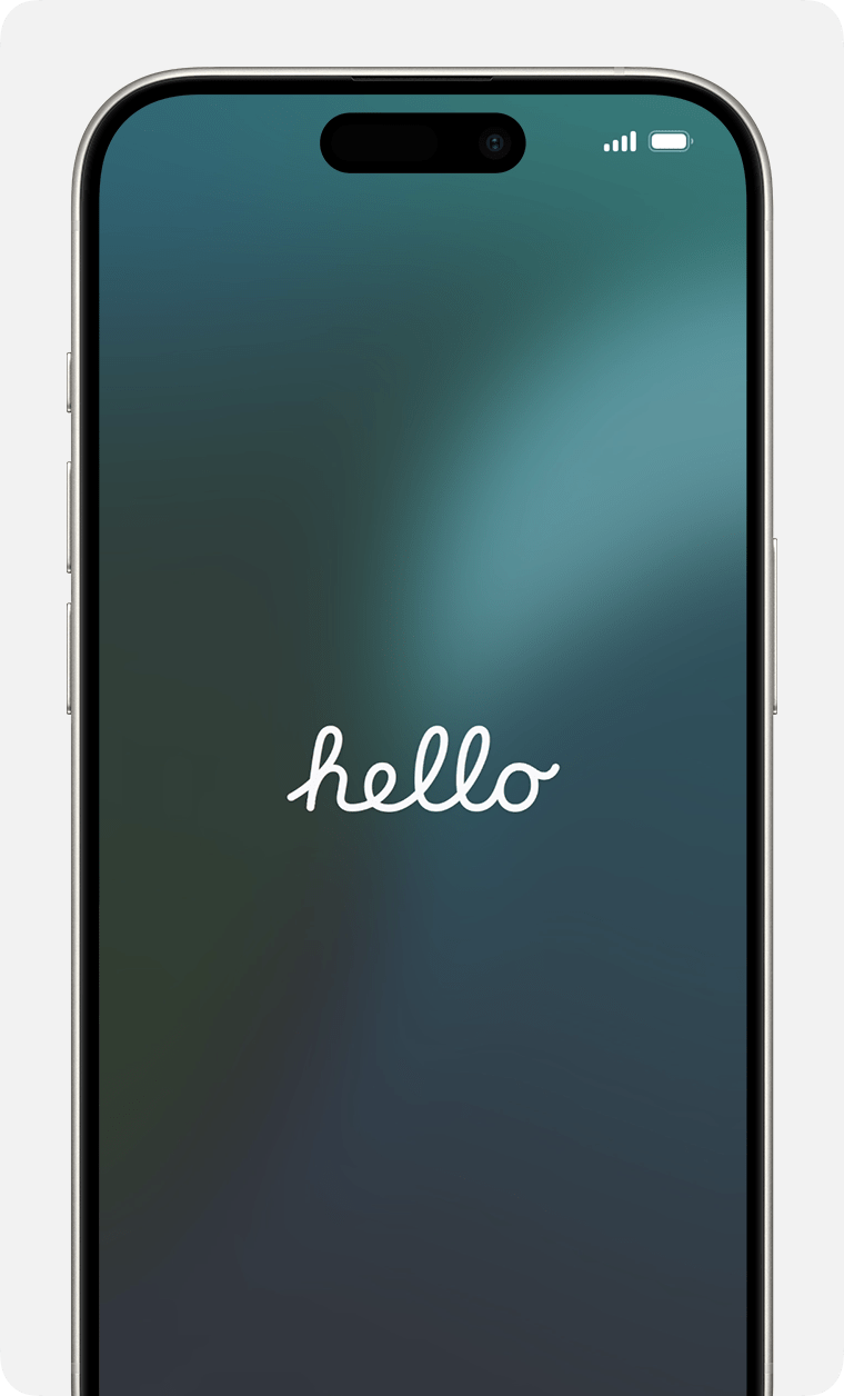 The Hello screen in iOS 18.