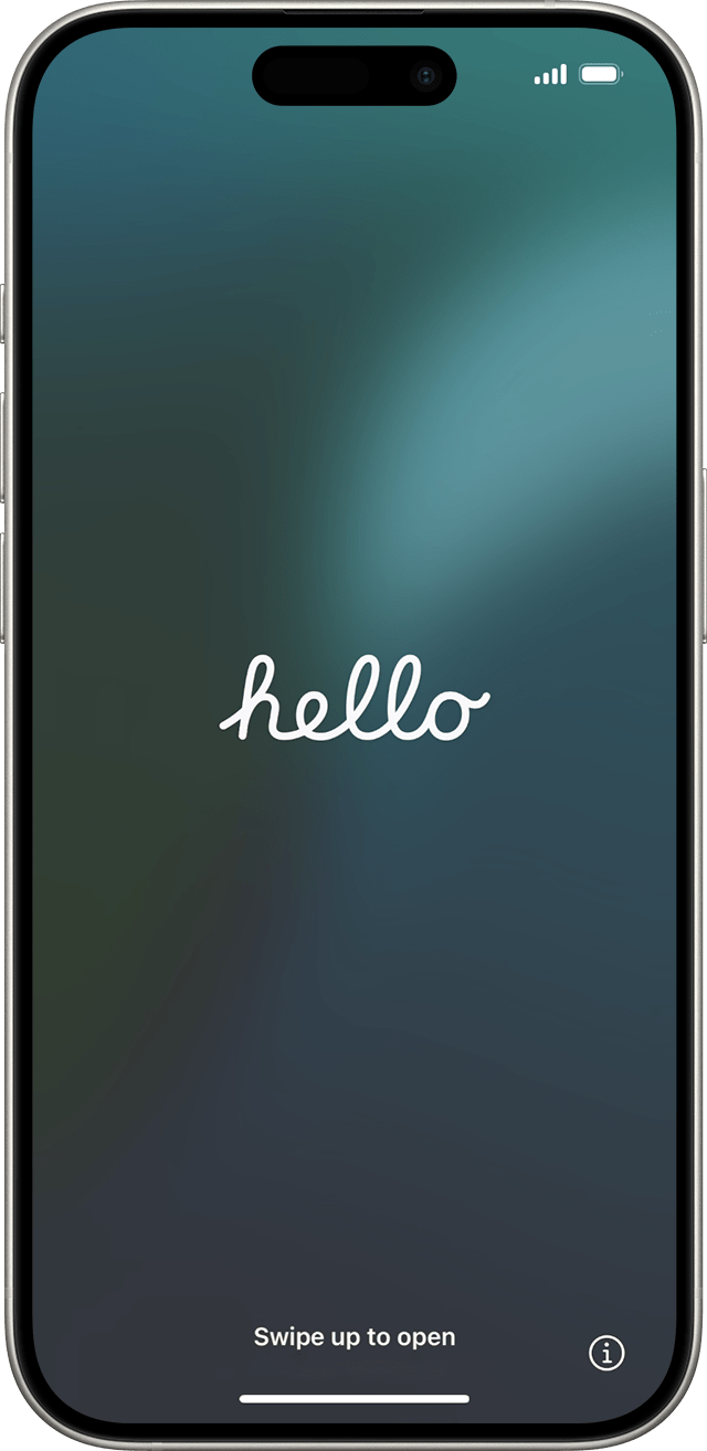 Екранът Hello (Здравейте) в iOS 18.