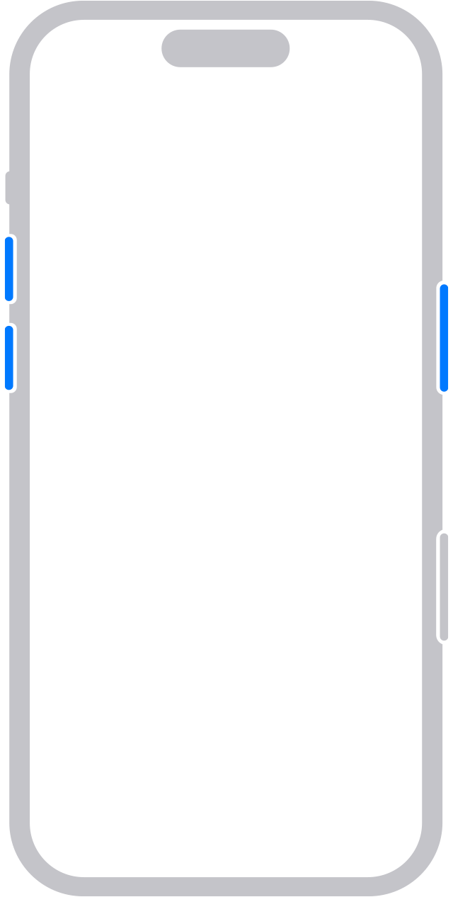 顯示 iPhone 音量和側邊按鈕位置的圖表