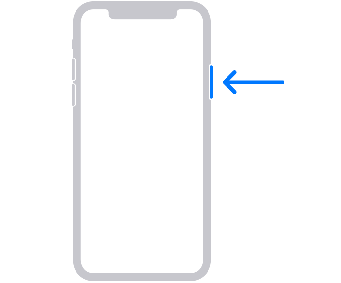 El botón lateral de un iPhone más nuevo