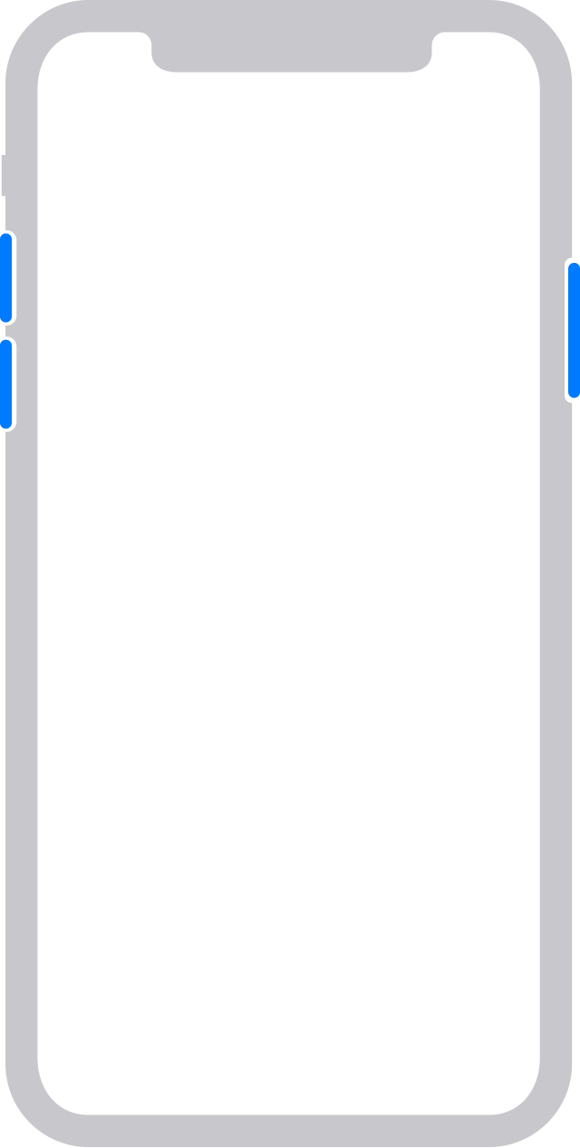 diagram showing volume and side buttons on iPhone 12 Pro