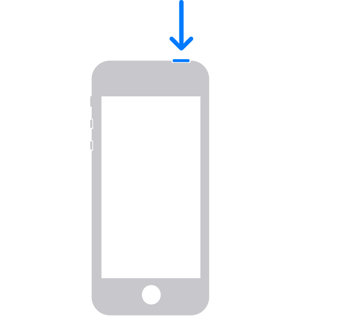Die obere Taste an einem älteren iPhone