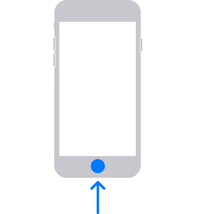 El botón de inicio de un iPhone anterior