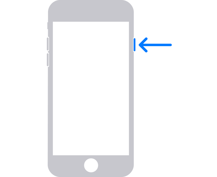 Sideknappen på en ældre iPhone