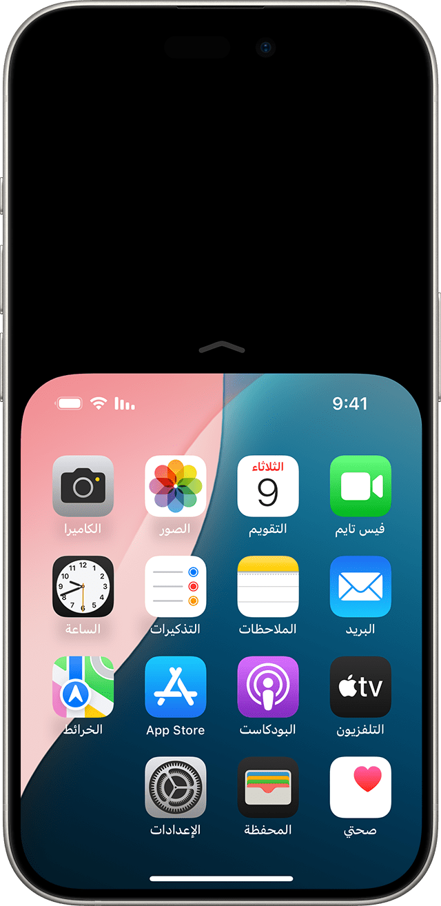 شاشة توضّح استخدام تسهيل الوصول على iPhone