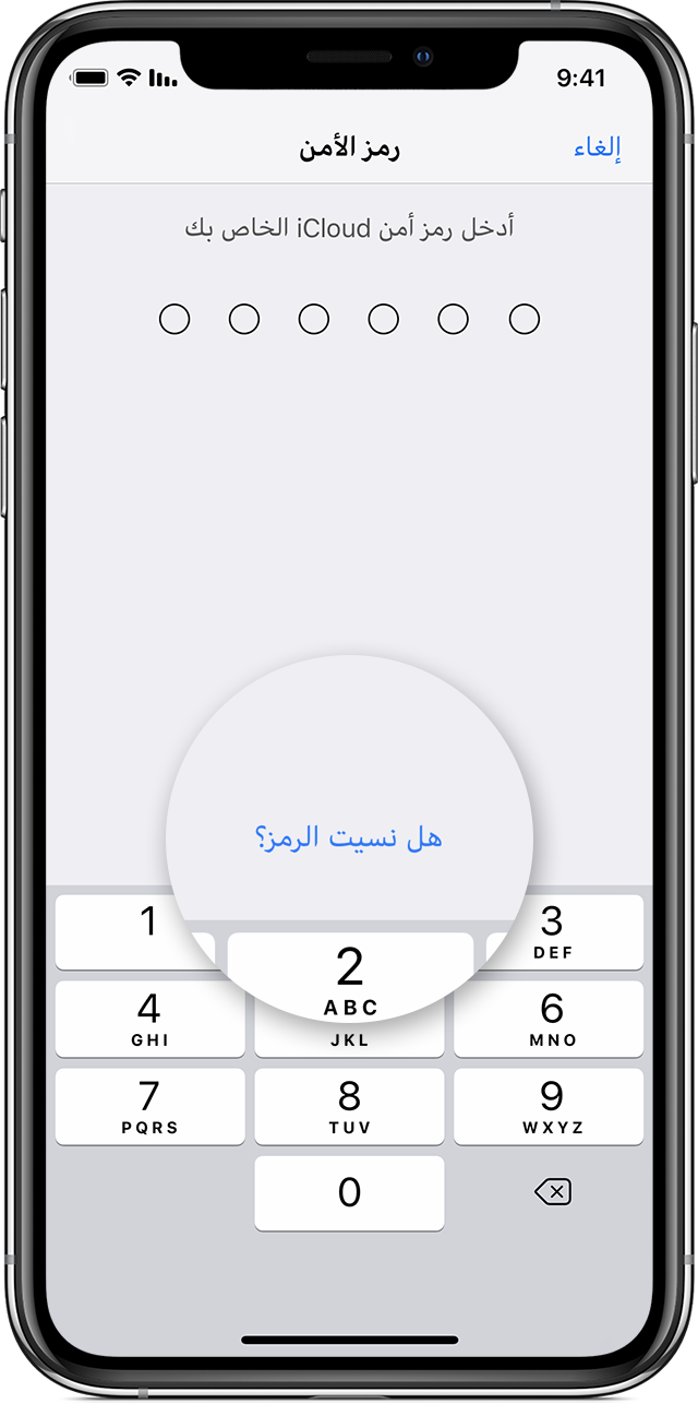 iPhone showing Security Code screen