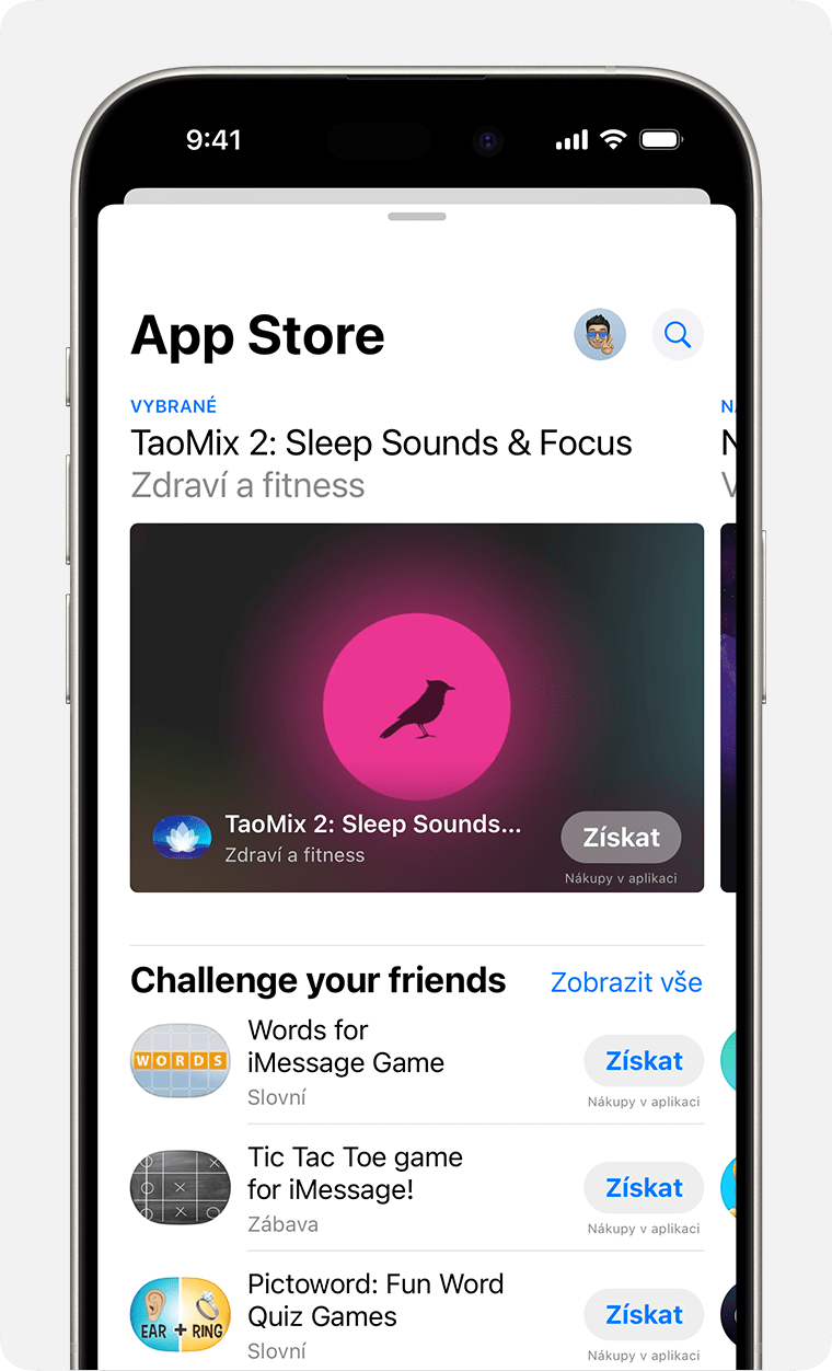 iPhone zobrazující, jak stahovat aplikace pro iMessage z App Storu