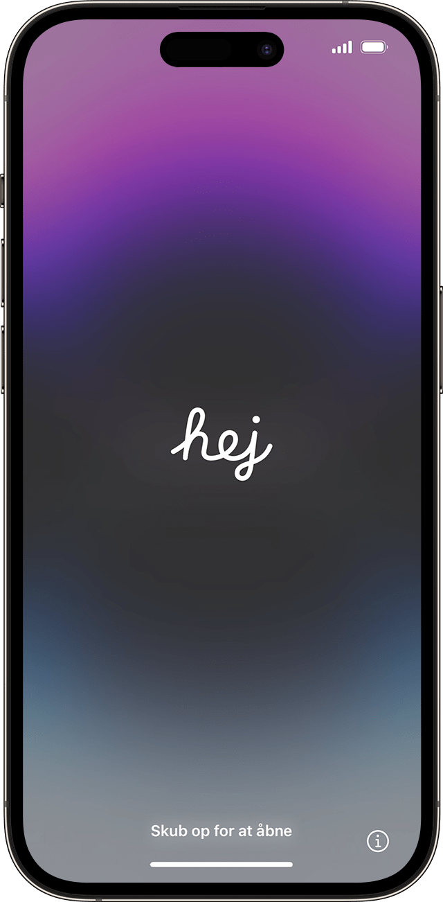 Skærmbilledet "Hej" i iOS 17.