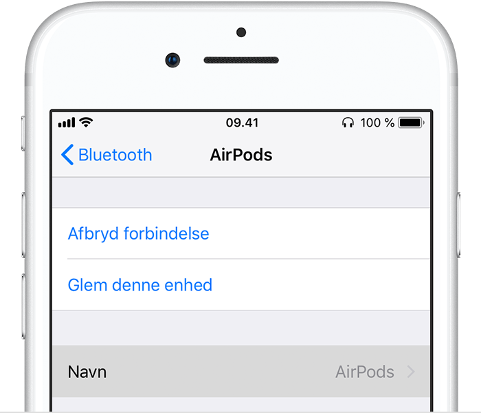 Indstillinger for Bluetooth-enhed på iPhone