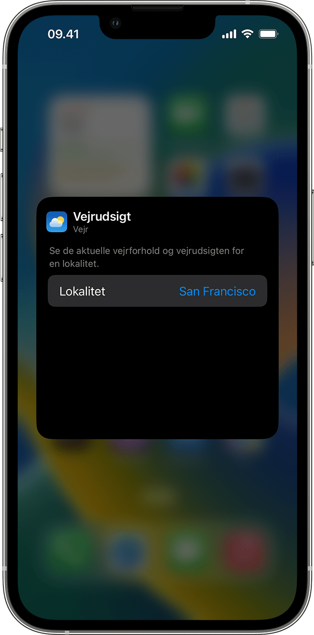 iPhone, der viser, hvordan du redigerer en widget