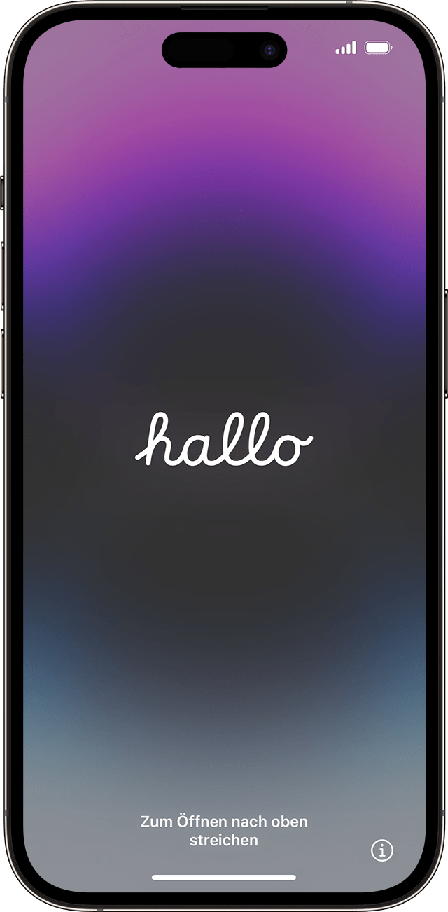 Der Begrüßungsbildschirm in iOS 17.