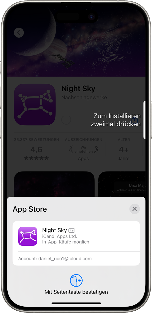 Einen Einkauf im App Store auf iPhone überprüfen