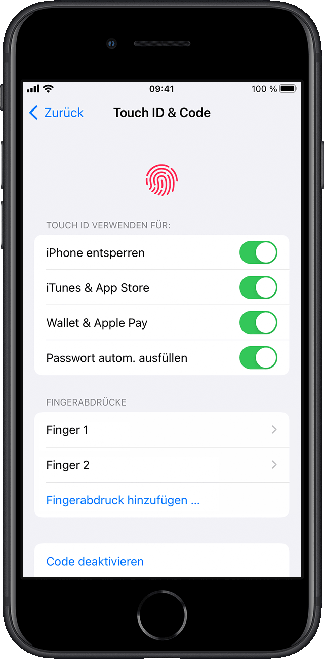 iOS15-iPhone-SE-Einstellungen-Touch-ID-Passcode
