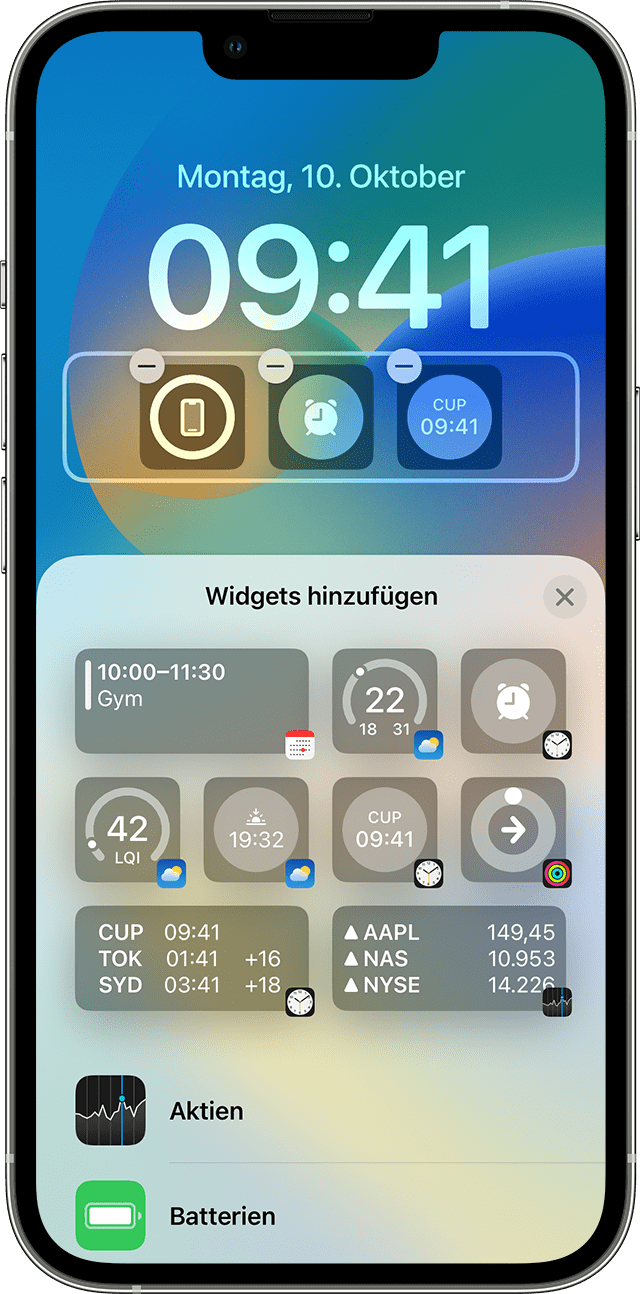 Widgets auf dem iPhone hinzufügen und bearbeiten - Apple Support (LI)