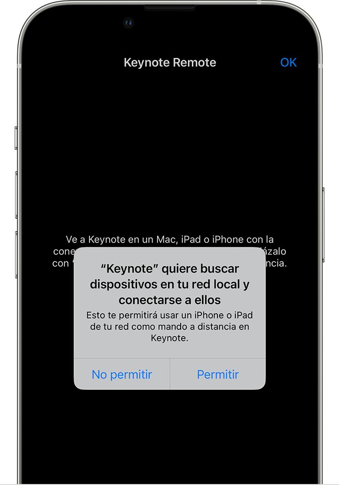 Una app pide permiso para encontrar y conectarse a dispositivos en la red local.