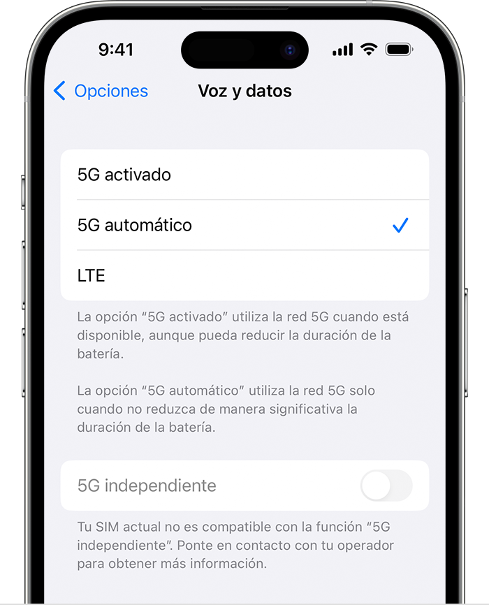 Usar 5G con un iPhone - Soporte técnico de Apple (ES)