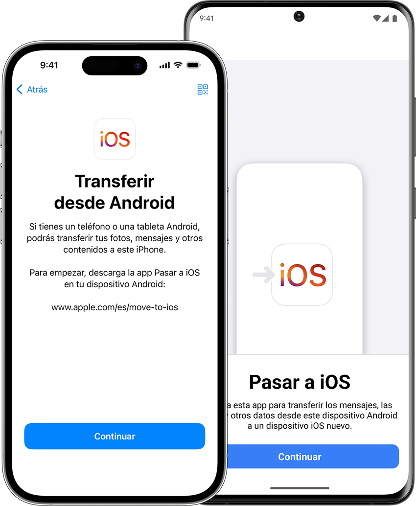 La app "Pasar a iOS" ayuda a transferir datos de un teléfono Android a un nuevo iPhone.