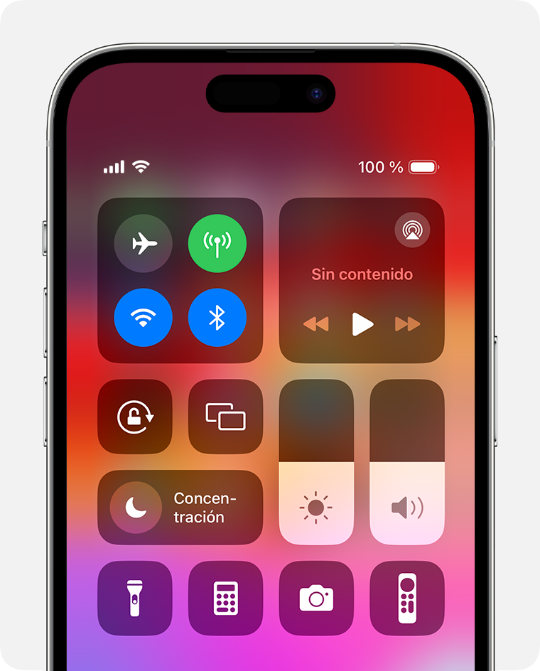El botón del Apple TV Remote aparece en la parte inferior del Centro de control en el iPhone