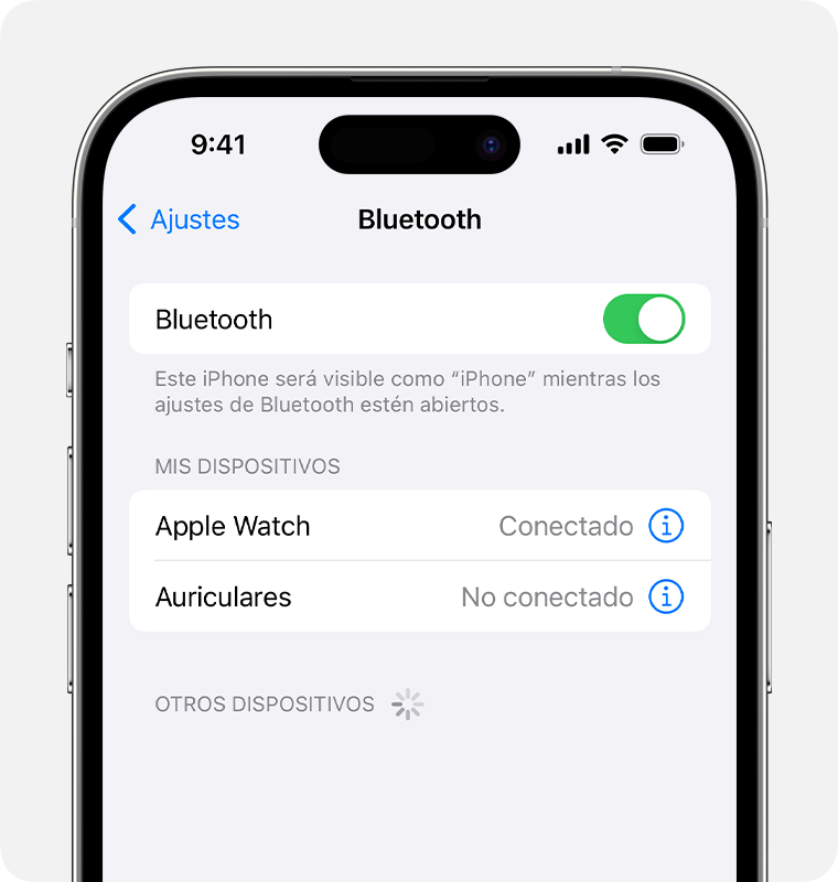 Enlazar un accesorio Bluetooth de otro fabricante con el iPhone o