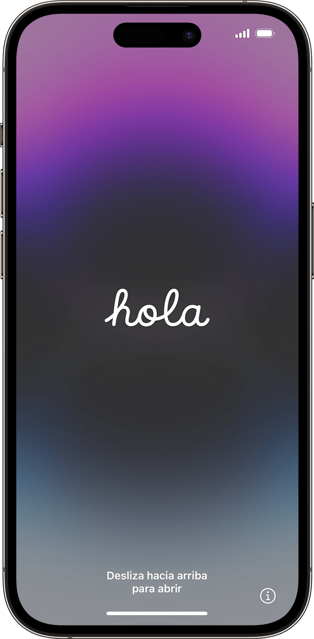 La pantalla Hola en iOS 17.
