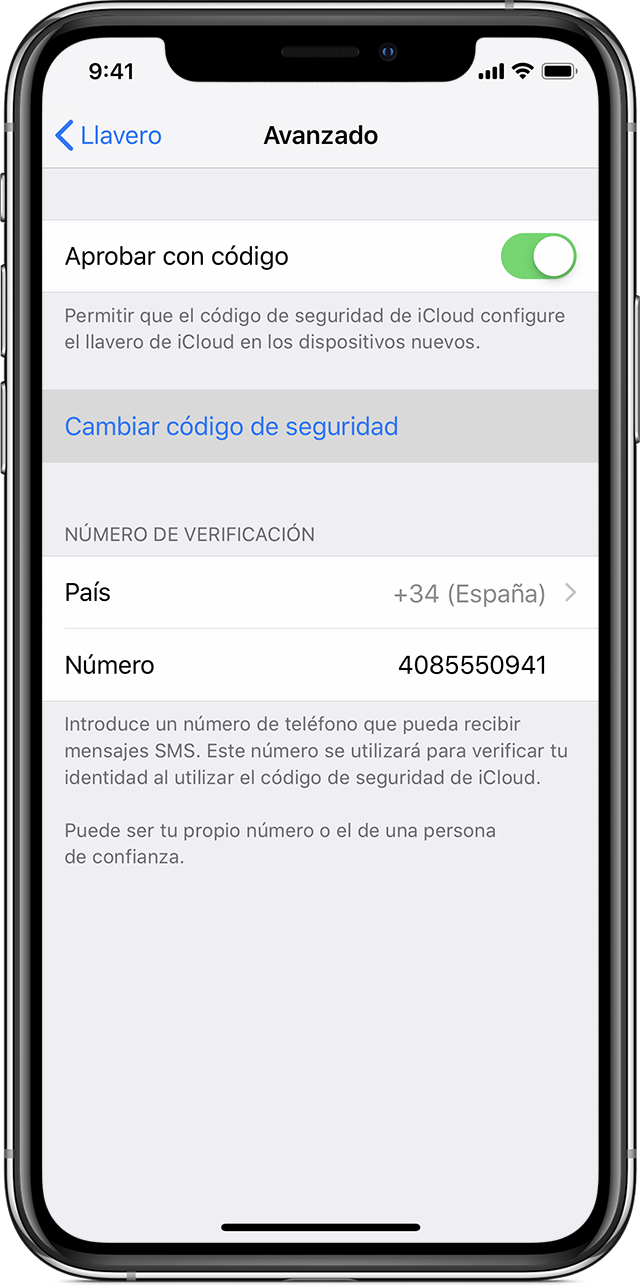 iPhone showing Approve with Security Code turned on