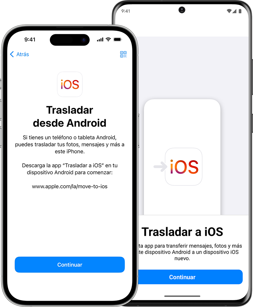 La app Trasladar a iOS permite transferir datos desde un teléfono Android a un nuevo iPhone.