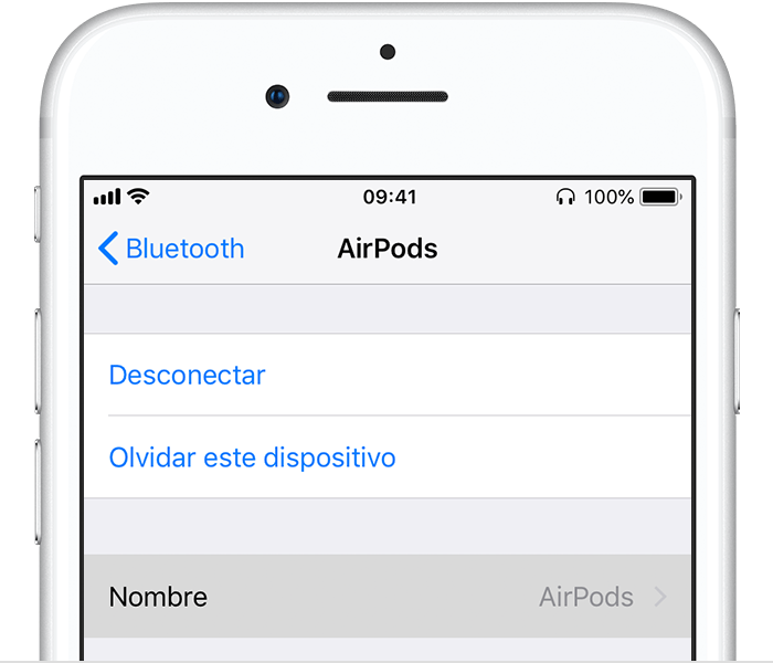 Configuración del dispositivo Bluetooth en iPhone