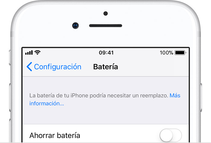 Configuración de la batería en el iPhone