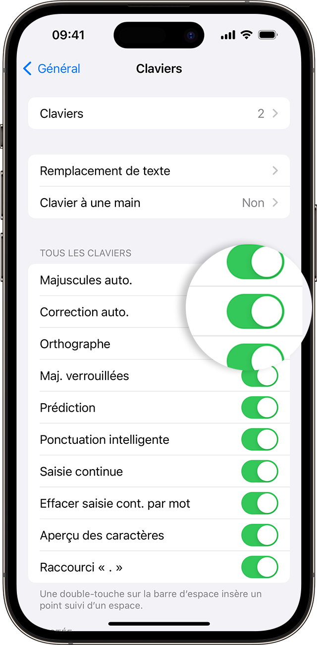 Saisir avec le clavier à l'écran sur l'iPhone - Assistance Apple (FR)
