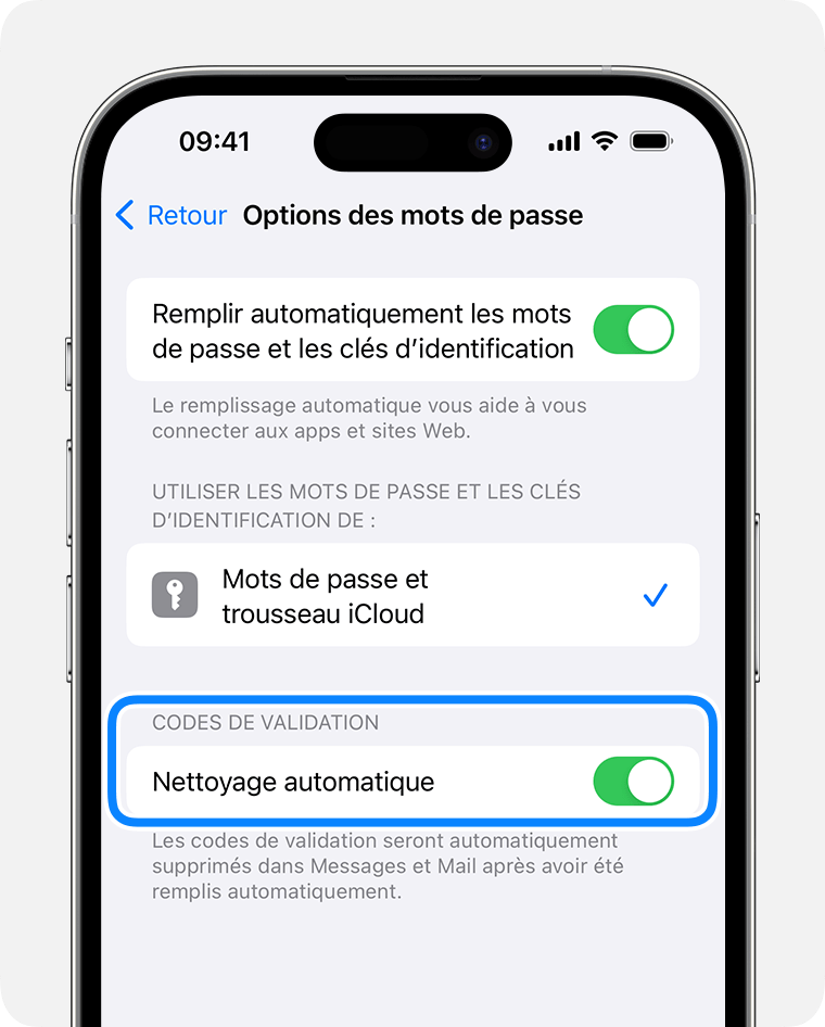 Sous iOS 17 et les versions ultérieures, Messages peut supprimer automatiquement les messages contenant un code de vérification de mot de passe une fois que vous l’avez utilisé. 