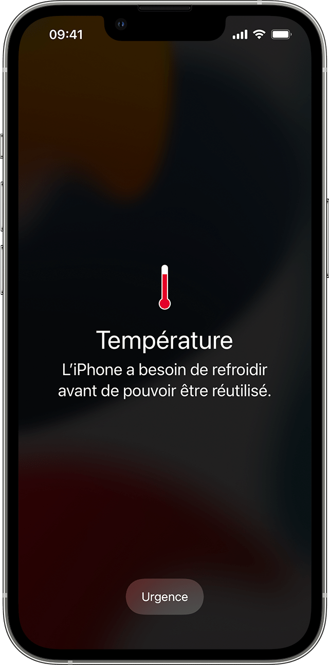 Image montrant un avertissement relatif à la température