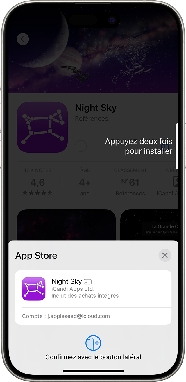 Confirmer un achat dans l’App Store sur l’iPhone