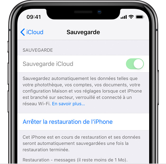 iPhone showing iCloud Backup turned on