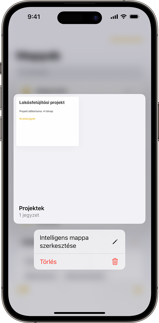 Az iOS 16 rendszerben a Jegyzetek alkalmazásban is módosíthatja az intelligens mappa nevét.