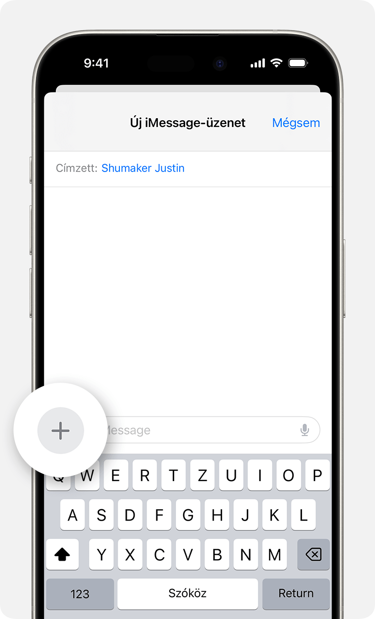 Egy iPhone, amelyen az iMessage-alkalmazások megkeresése látható