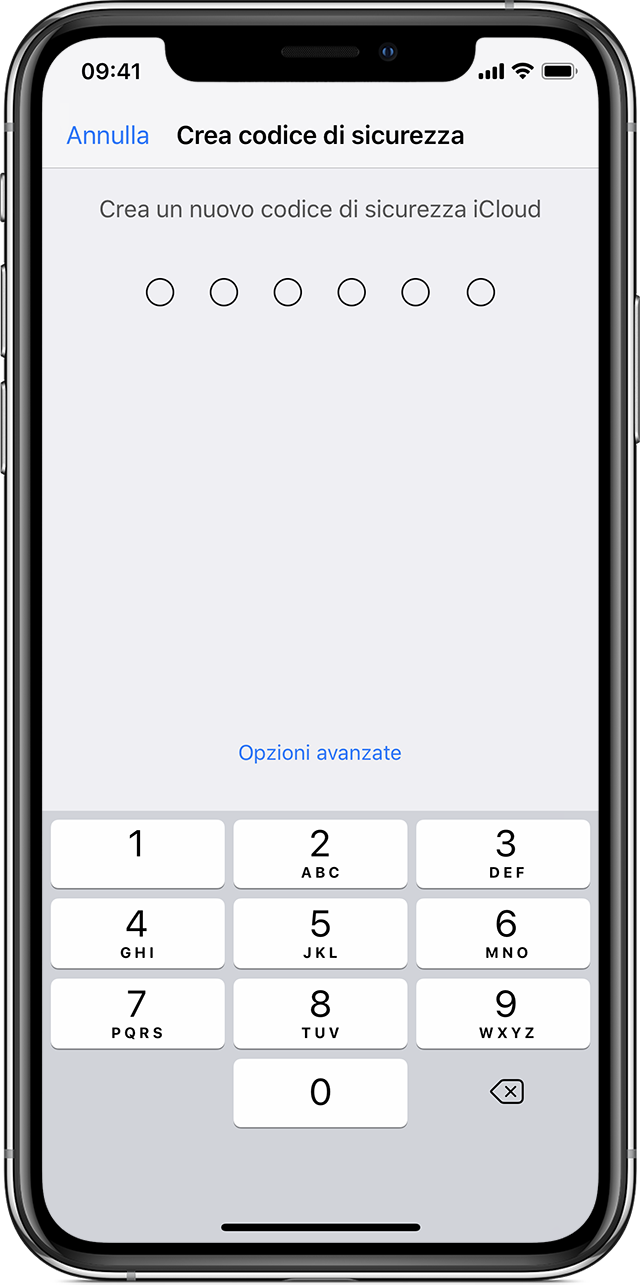 iPhone showing Create Security Code screen