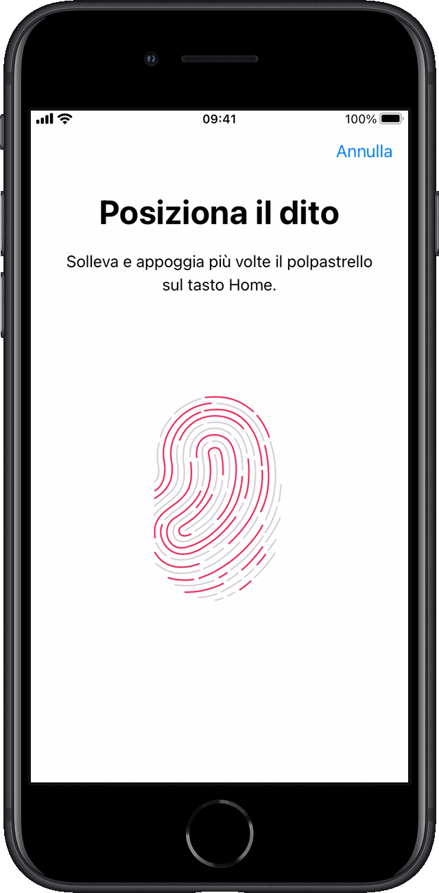 Impostazioni in iOS 15 su iPhone SE; configurazione Touch ID e codice