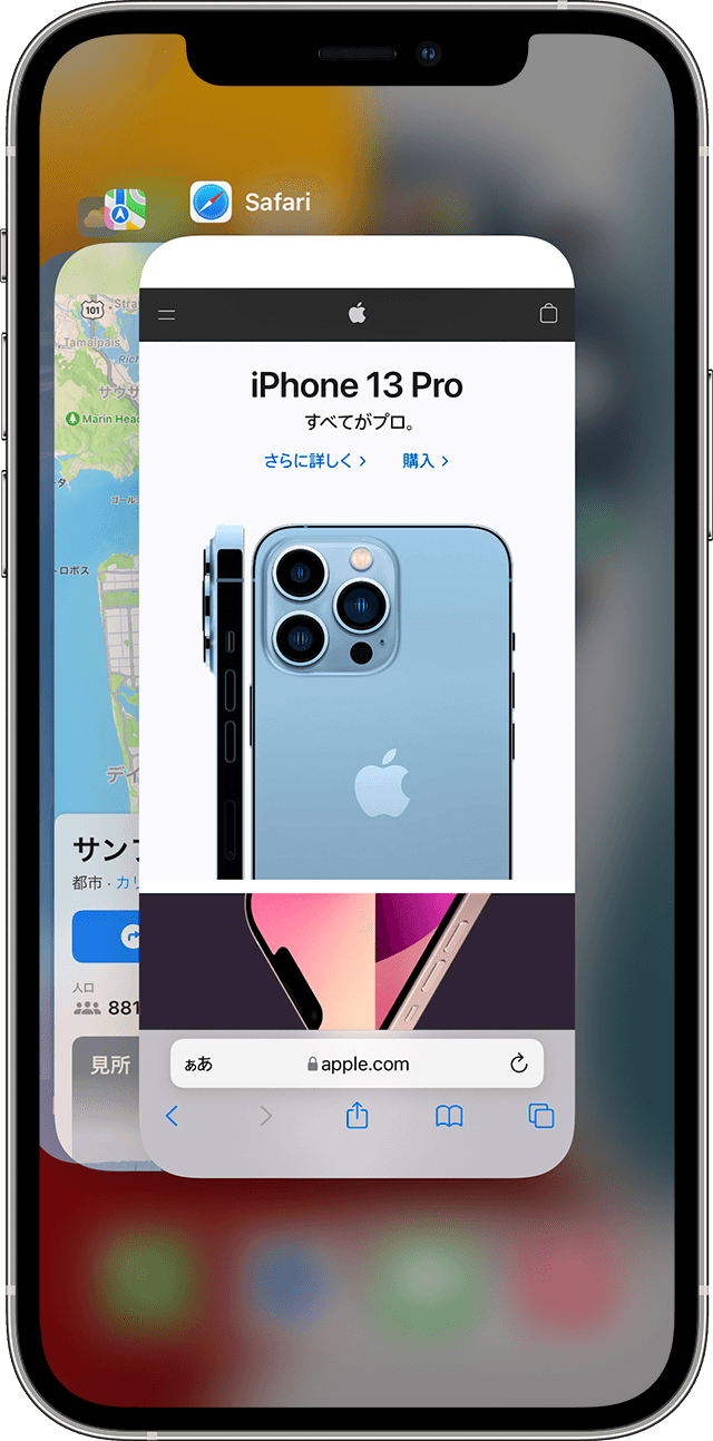 iPhone 12 Pro のマルチタスク画面
