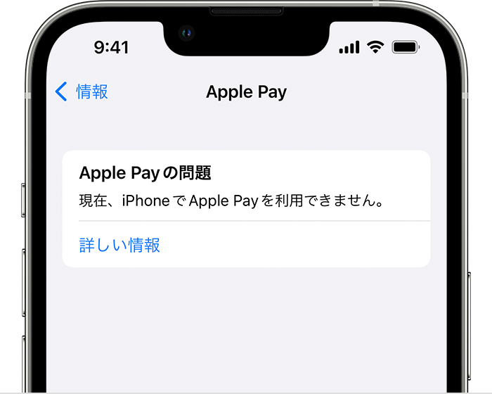 iOS 15 搭載 iPhone 13 Pro の「設定」の「Apple Pay の問題」
