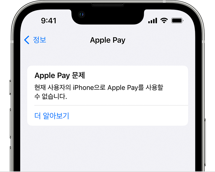 iOS 15이 설치된 iPhone 13 Pro의 설정 Apple Pay 문제