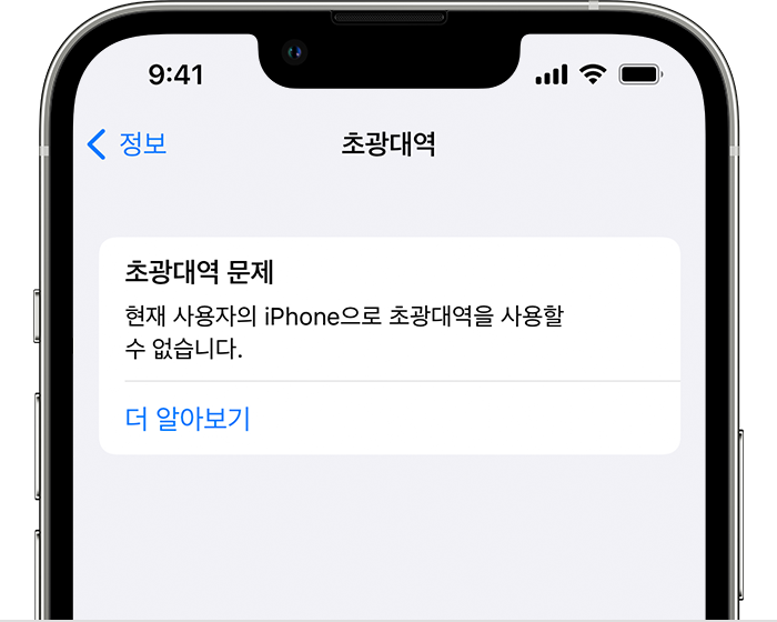 iOS 15이 설치된 iPhone 13 Pro의 설정 초광대역 문제