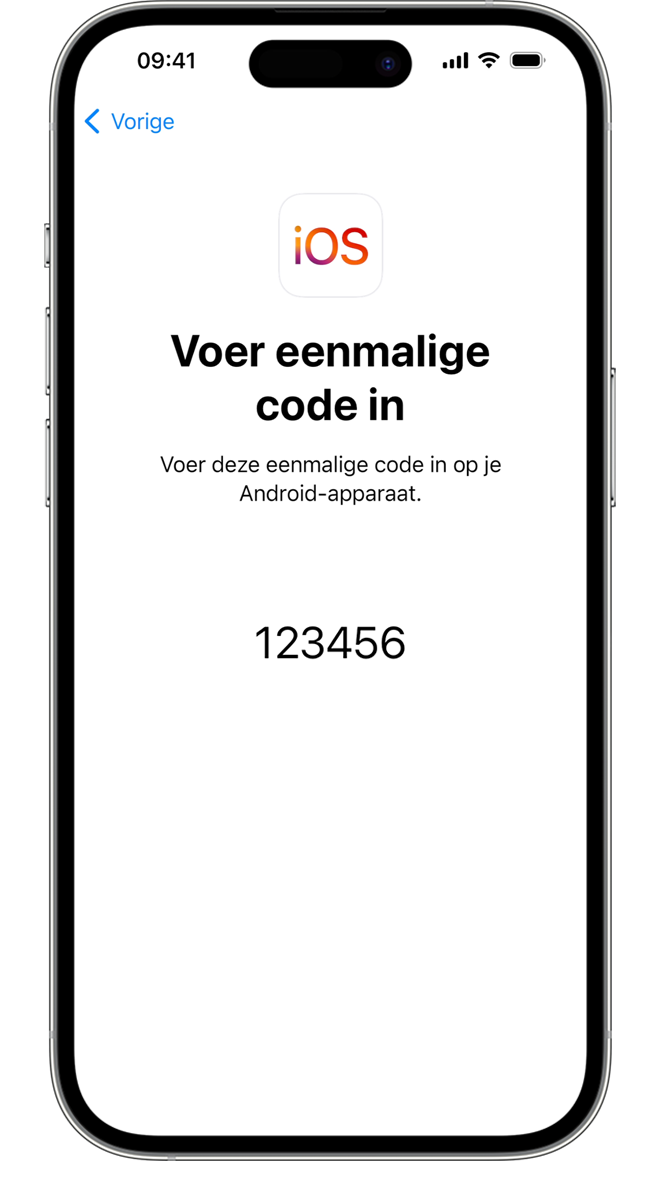 Een eenmalige code bevestigt dat de twee apparaten zijn verbonden.