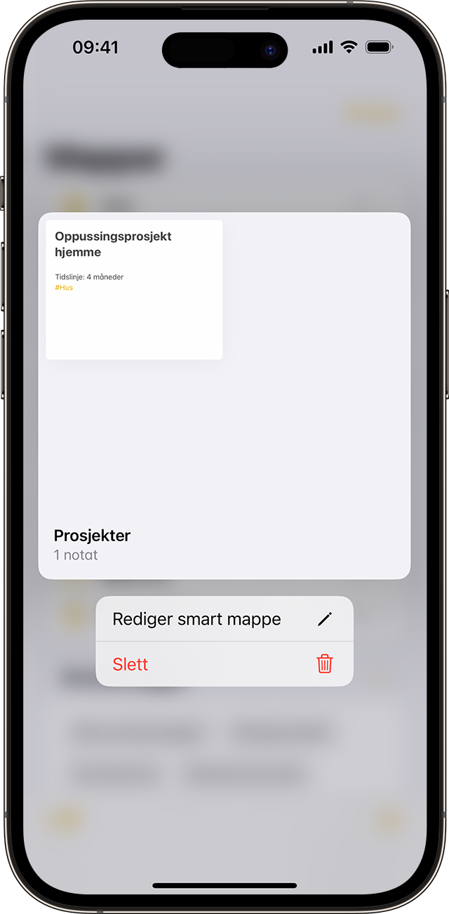 I iOS 16 kan du redigere navnet på den smarte mappen i Notater.