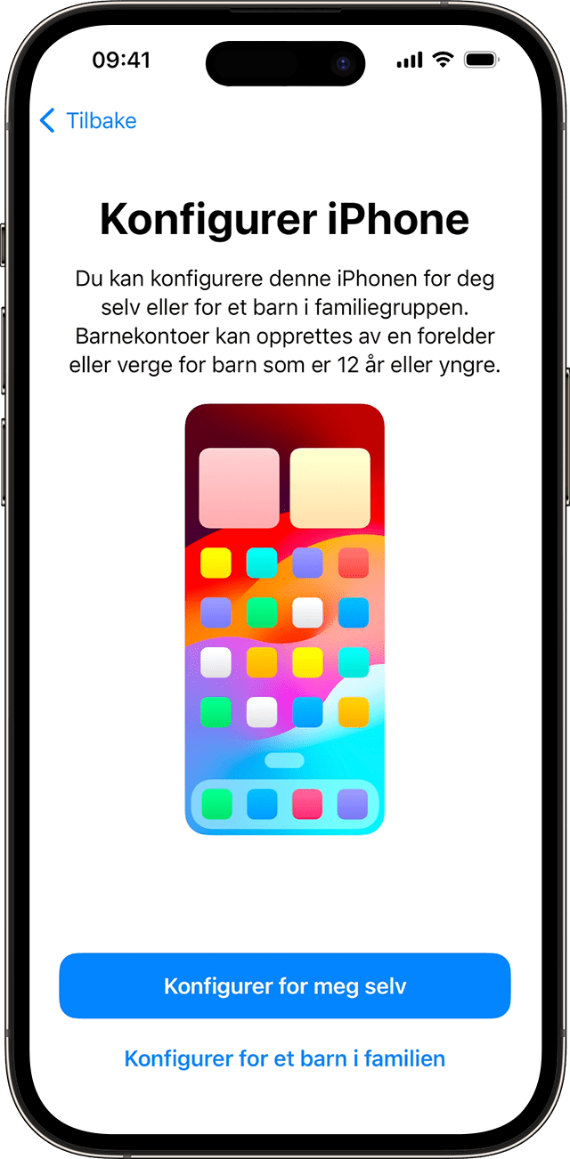 Under iPhone-konfigurasjonsprosessen i iOS 17 kan du velge om den nye telefonen skal brukes av deg eller av et barn i familien din.