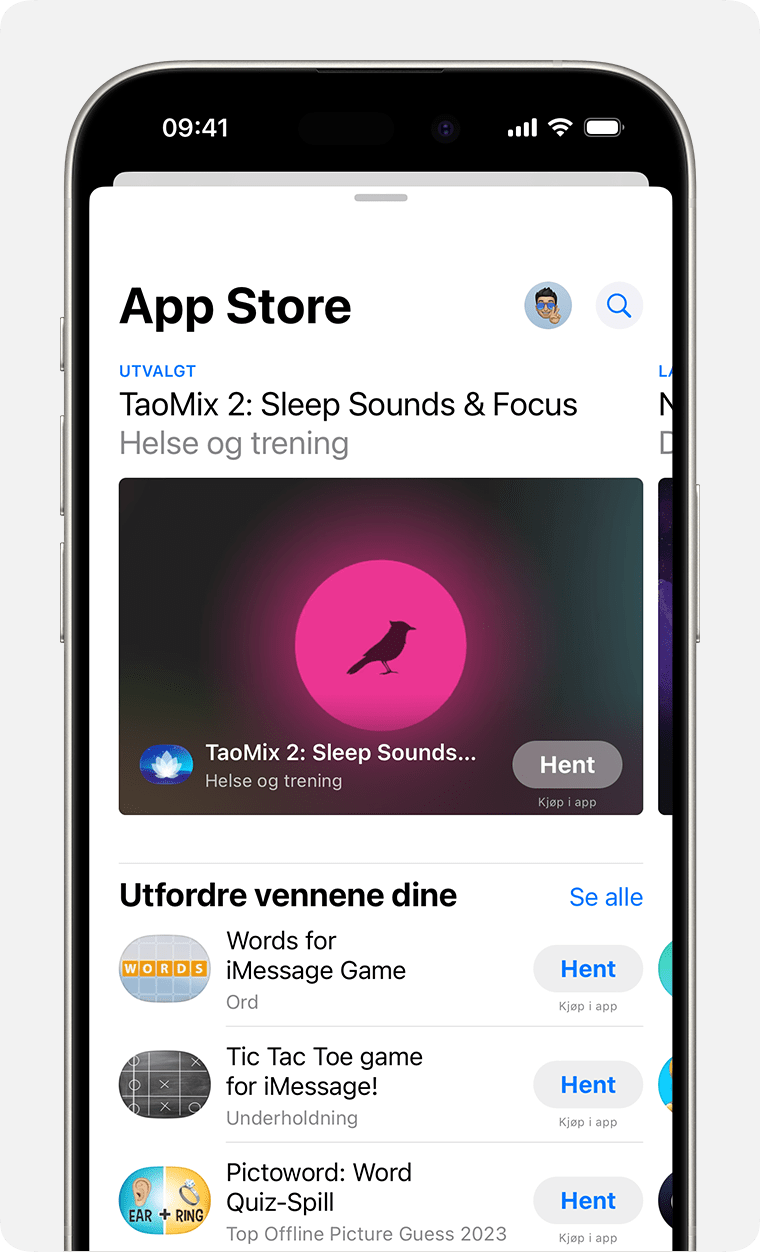 En iPhone som viser hvordan du laster ned iMessage-apper fra App Store