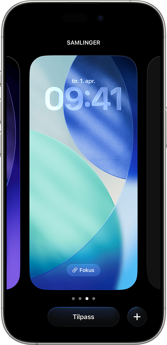 iPhone der skjermen viser bakgrunnen som en del av en samling