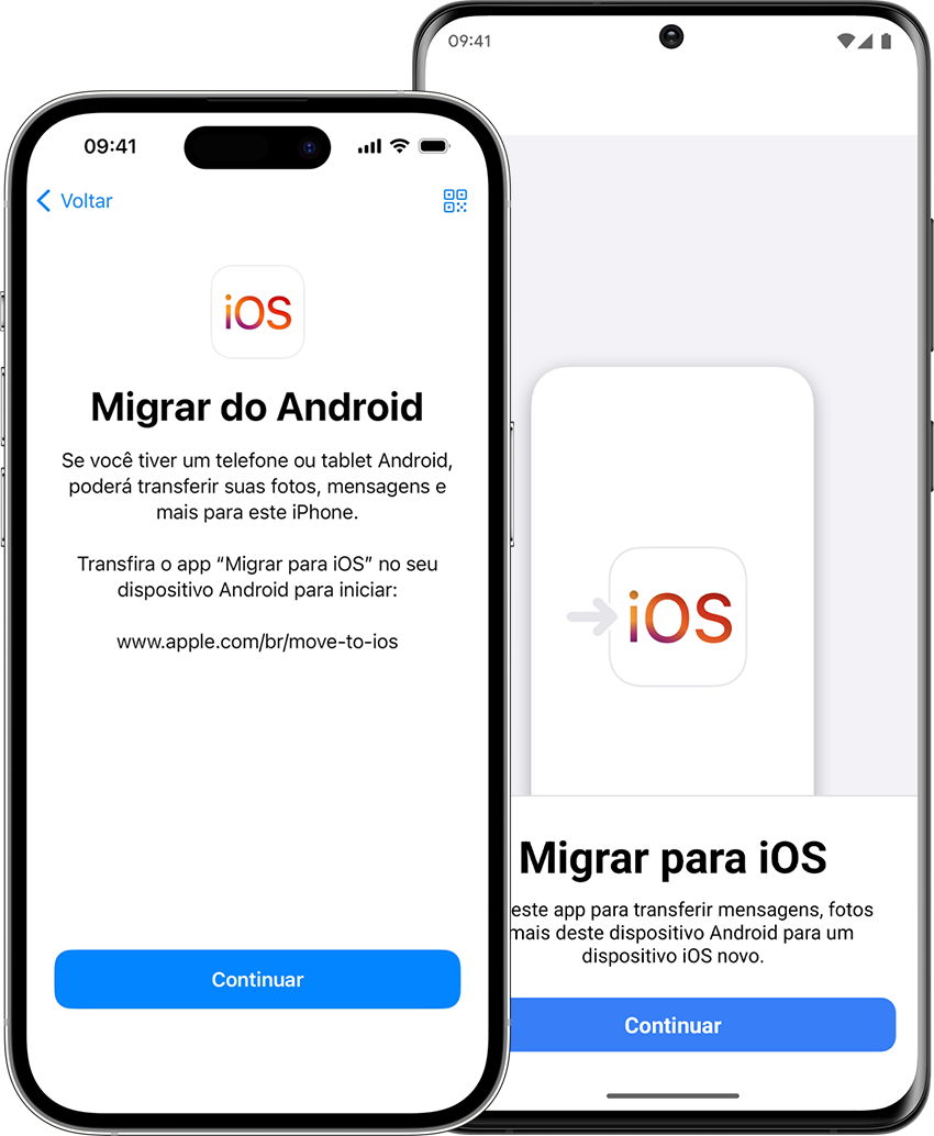 O app "Migrar para iOS" ajuda a transferir dados do telefone Android para um novo iPhone.