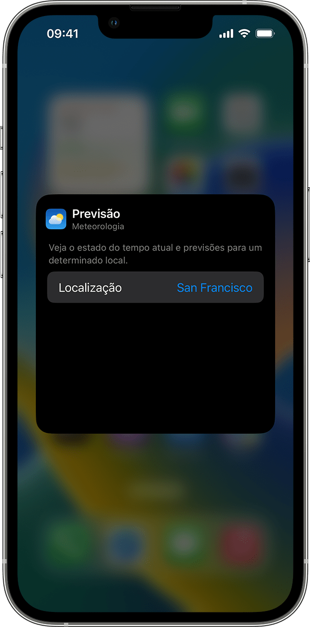 iPhone a mostrar como editar um widget