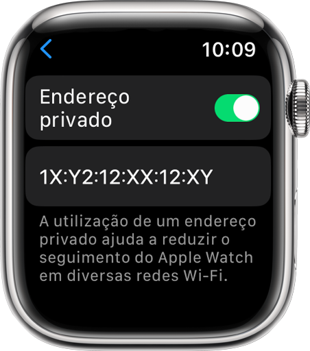 On Apple Watch, turn Private Address on or off