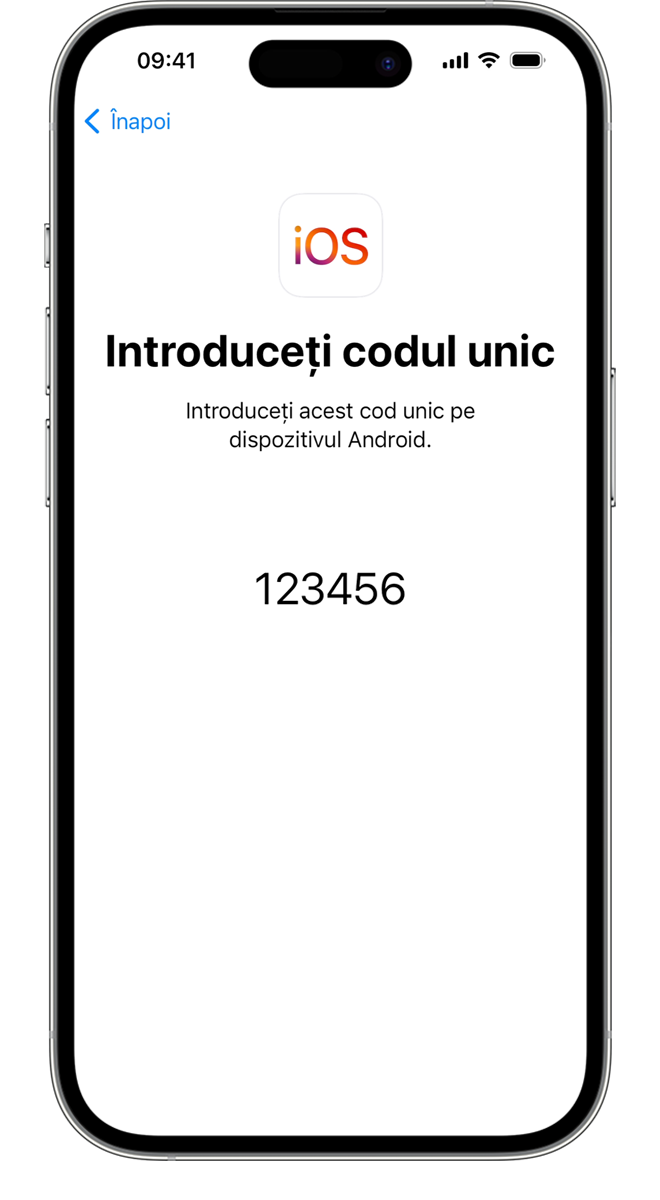 Un cod unic confirmă faptul că cele două dispozitive sunt conectate.